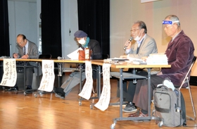 樋口季一郎氏をテーマに語り合うパネリストら＝南あわじ市市三條