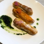 ３月の試食会で提案した淡路島産野菜のエクレア＝あわじ浜離宮別荘鐸海