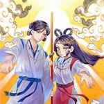 淡路島日本遺産部門・イラスト部門の中学生以下の部でグランプリに輝いた「起首の二神」（パソナグループ提供）