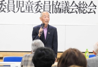 経験を語る桂孝弘さん＝淡路市富島