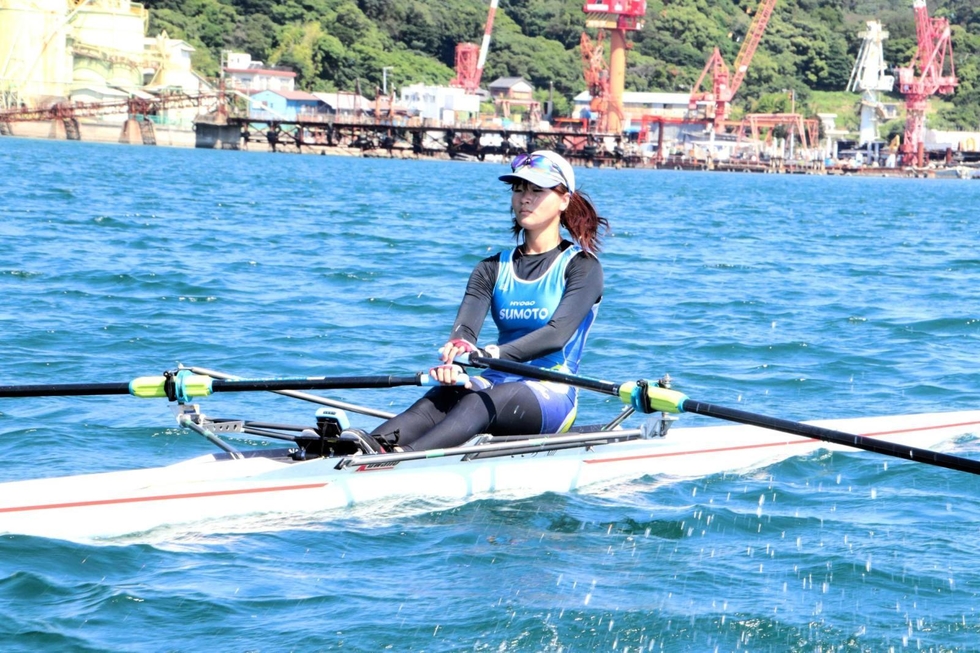 洲本高の3人、全国総体へ ボート部の富貴さん、月江さん、山下