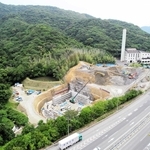 造成工事が進むごみ処理施設の予定地（淡路広域行政事務組合提供）