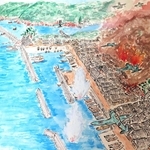 島津亘さんが沼島空襲を思い出して描いた絵（本人提供）
