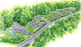 墓石の不法投棄地を活用して整備される新駐車場のイメージ図（南あわじ市提供）