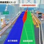 大鳴門橋の工事箇所における２車線規制のイメージ図（本州四国連絡高速道路会社提供）