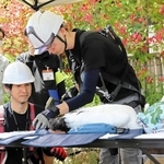 コウノトリのひな、すくすく成長　淡路市内の人工巣塔で3月にふ化　2羽に足環取り付け