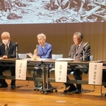 郷土の偉人・永田秀次郎を切り口に、関東大震災の記憶の継承について語るパネリストら＝南あわじ市湊