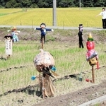 ユニークかかし15体ずらり　南あわじでコンテスト、投票募る