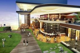 屋上庭園に面した世界一美しい図書館を目指す「スカイライブラリー」のイメージ