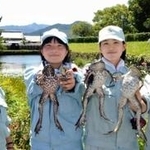 ウシガエルの駆除と堆肥化に奮闘する篠山東雲高校の（左から）林彩加さん、山上琴音さん、大山愛恵さん、高仙坊愛峰さん＝丹波篠山市北新町