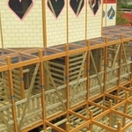 床が抜ける事故が起きた立体迷路。屋根がない構造となっている＝加東市黒谷（東条湖おもちゃ王国提供）