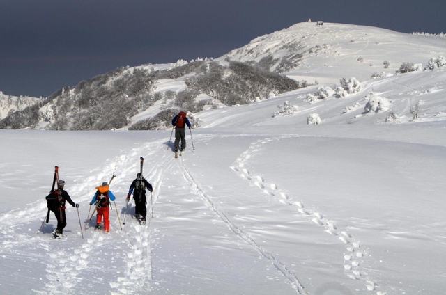積雪期の氷ノ山。冬山登山には十分な装備と経験が求められる＝２０１２年２月、養父市の氷ノ山