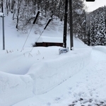 国道２９号から通じる氷ノ山の登山口。高さ１メートル以上の雪が積もり、地面が見えなかった＝宍粟市波賀町戸倉