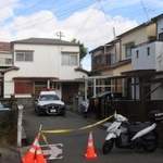 盗み目的で侵入した男に住民女性が殺害される事件があった現場近くの様子＝２８日午前８時２２分、加古川市尾上町