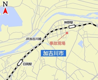 事故現場周辺の地図