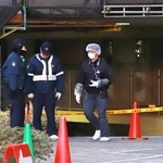 男性が倒れたとみられる現場付近＝２０日午後５時９分、姫路市岩端町