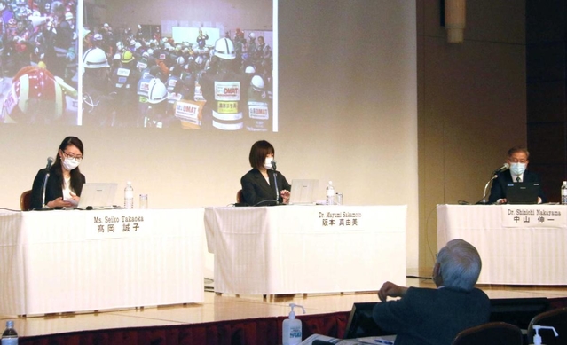 新型コロナウイルスが広がる中での災害対応策で議論を深めたパネル討議＝神戸市中央区港島中町６