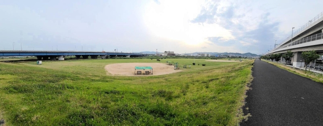 ９月１８、１９日にＧＲＥＥＮＪＡＭが開かれる猪名川運動公園。ライブエリアは事前登録制に＝大阪府池田市（実行委員会提供）