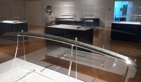 「ボストン美術館所蔵　ＴＨＥ　ＨＥＲＯＥＳ　刀剣×浮世絵－武者たちの物語」展の展示風景＝９日午後、神戸市中央区、兵庫県立美術館（撮影・秋山亮太）