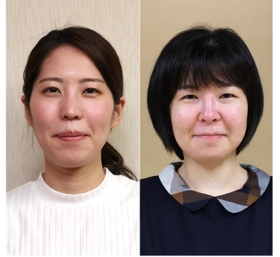 里見香奈女流王位（左）と伊藤沙恵女流四段