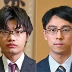 関航太郎天元（左）と一力遼二冠