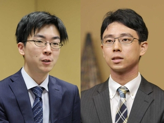 一力遼天元（右）と芝野虎丸名人