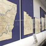 国名や郡名が詳細に記されている「国図　壹・二・三・四・五」（１７２８年以降）＝神戸市中央区京町、神戸市立博物館