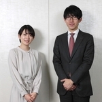 第３６期女流王位戦について対談した佐々木大地七段（右）と小高佐季子女流初段