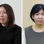 福間香奈女流王位（左）と伊藤沙恵女流四段（右）