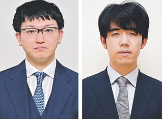 永瀬拓矢九段（左）と藤井聡太王位