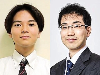 吉池隆真四段（左）と柵木幹太四段（日本将棋連盟提供）