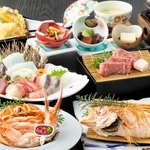 日本海のグルメが詰まった「香住蟹とのどぐろ会席」（休暇村・竹野海岸提供）
