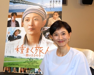 淡路島での撮影を振り返る主演の菊川怜＝大阪市内