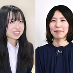 （右から）福間香奈女流王位と大島綾華女流二段