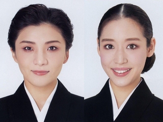 月組トップスターの鳳月杏さん（左）とトップ娘役の天紫珠李さん