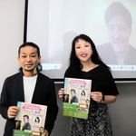 喜歌劇「スザンナの秘密」に臨む森谷真理（中央）と大西宇宙（右＝モニター内）、いいむろなおき（左）＝神戸市立中央区文化センター
