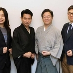 公演への意気込みを語る（左から）京山幸太、旭堂南龍、林本大、竹本碩太夫＝大阪市内