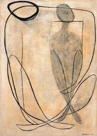 津高和一「母子像」（１９５１年、兵庫県立美術館・山村コレクション）