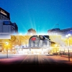 神戸ー大阪鉄道開業１５０周年を記念し、神戸駅で行うプロジェクションマッピングのイメージ（ＪＲ西日本提供）
