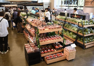 地場野菜を豊富にそろえた「ヤマダストアー六甲アイランド店」＝神戸市東灘区向洋町中２