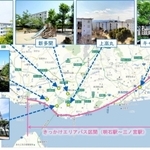 「きっかけエリアパス」第２弾対象の６団地を示した地図（都市再生機構提供）