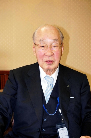 古野電気創業者の古野清賢氏＝２０１５年４月、西宮市芦原町、古野電気本社