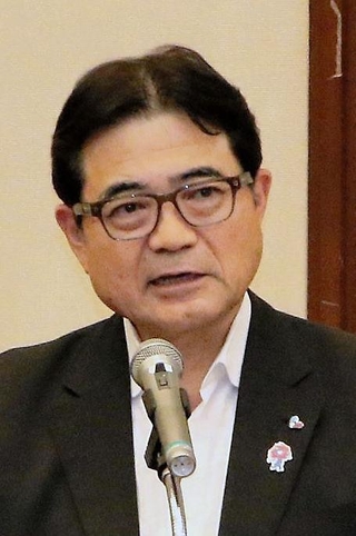 神戸空港利用推進協議会の総会で「今後も責任感を持って、神戸空港の運営を続けていきたい」と語る関西エアポートの山谷佳之社長＝神戸市中央区港島中町６ 