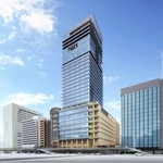 アシックスの新本社が入る高層ツインタワー１期ビルの完成イメージ（同社提供）