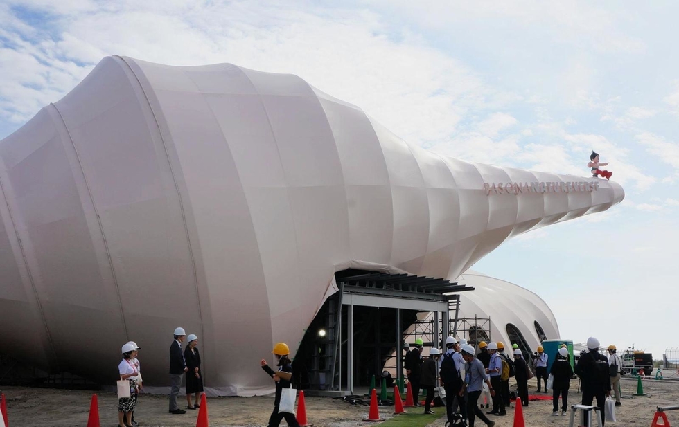 アンモナイト模した外観、目玉展示は「iPS心臓」 パソナ、万博で建設中
