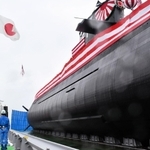 進水した潜水艦「ちょうげい」＝神戸市兵庫区和田崎町１