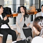 特許情報を介した連携の取り組みを振り返るスタートアップや企業の担当者ら＝神戸市中央区加納町４、アンカー神戸