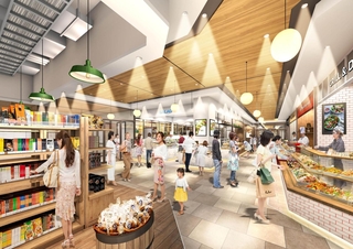 ＪＲ住吉駅の商業施設「リブ」の１階西エリアのイメージ。パン店や総菜店など「食物販」をそろえる（ＪＲ西日本アーバン開発提供）