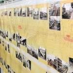 阪神電気鉄道が社内向けに展示する阪神・淡路大震災当時の資料＝大阪市福島区