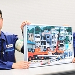 阪神・淡路大震災後、停電からの復旧作業に取り組んだ関西電力送配電の大谷一史さん（左）と、岡元正一さん＝神戸市中央区加納町６